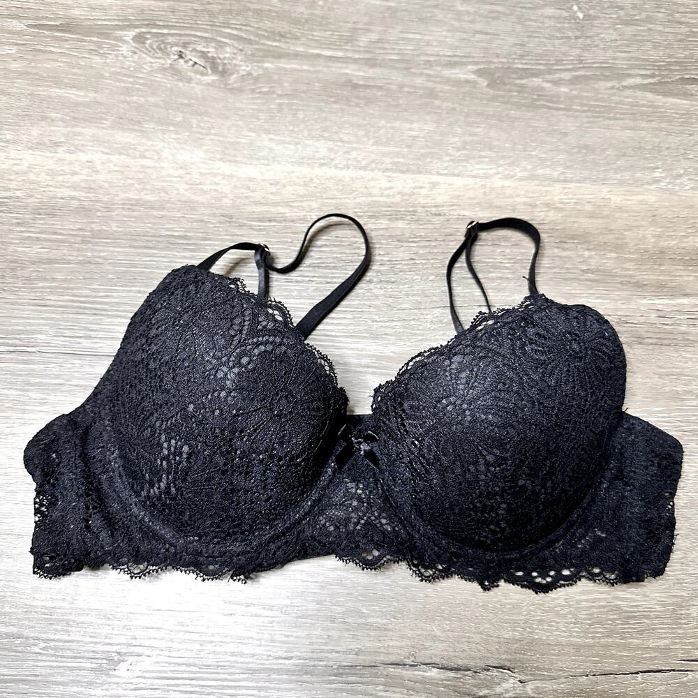 Marilyn Monroe Black Lace Bra 34 B Lightly Padded